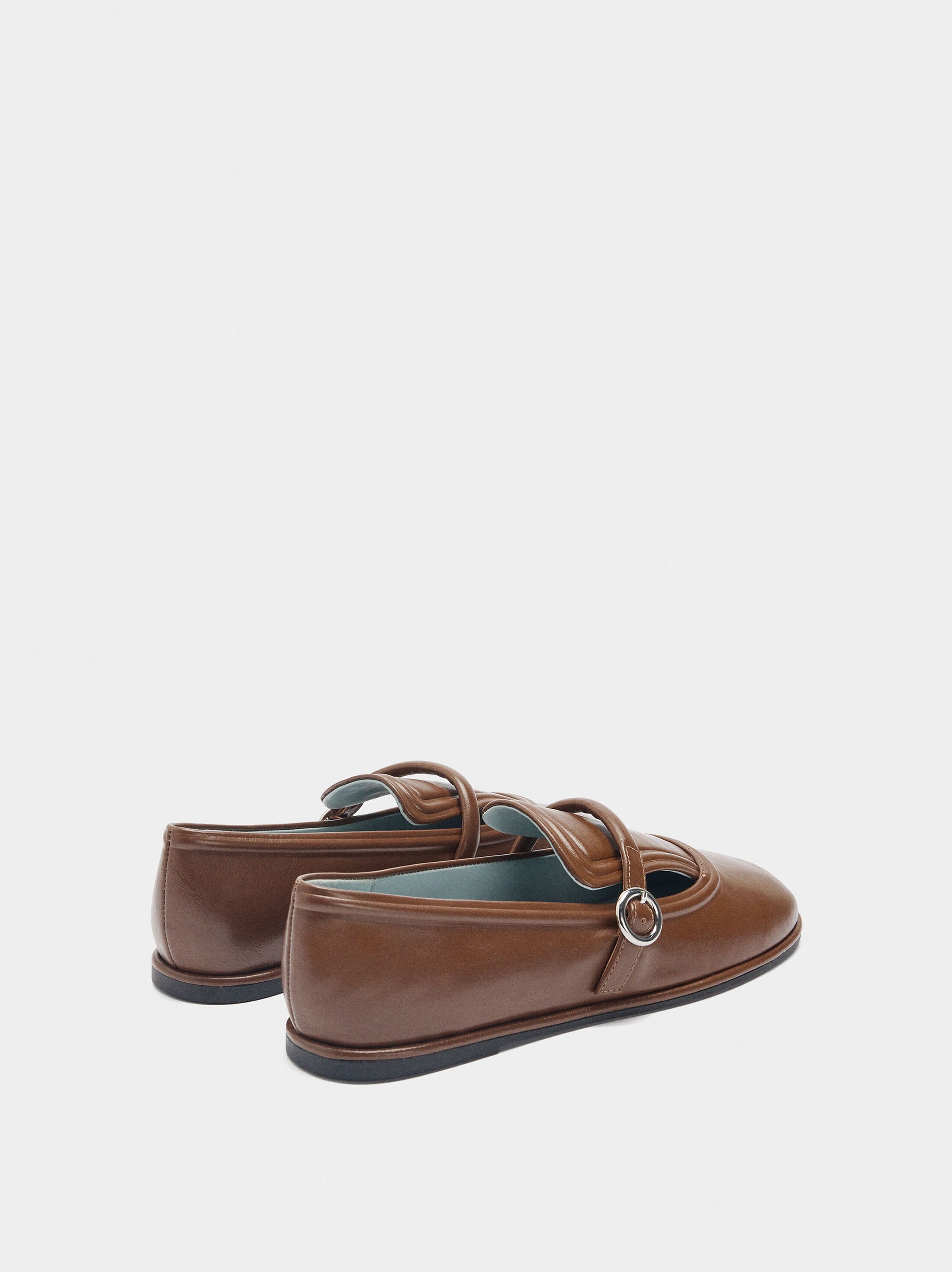 Sabates planes de pell amb sivella image number 3.0