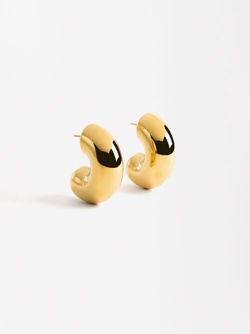 Pendientes maxi redondos - acero inoxidable