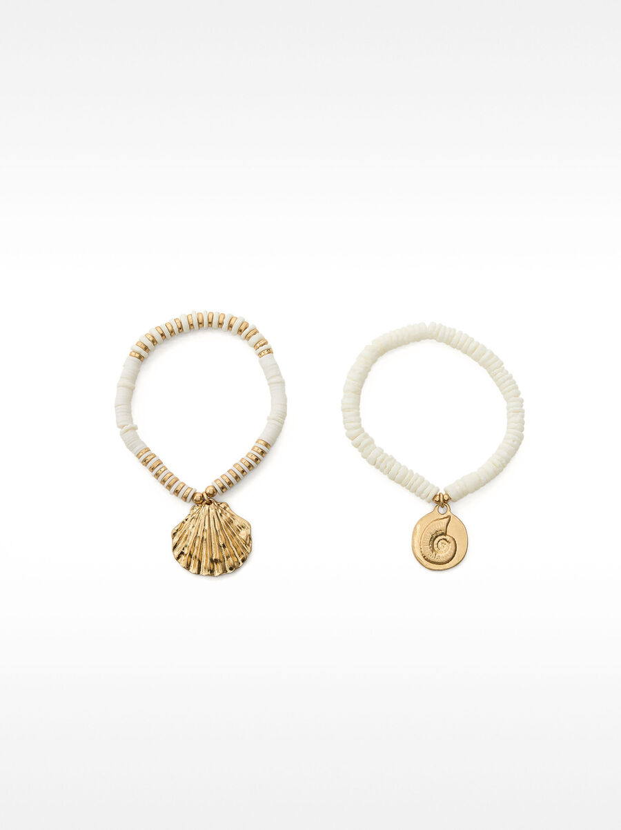 Elastic bracelet set with shells