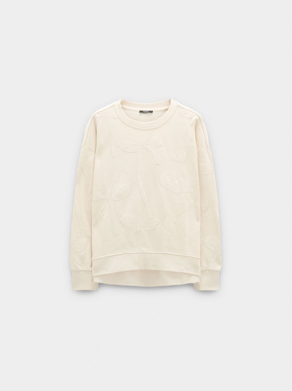 Sweatshirt with embroidered bows