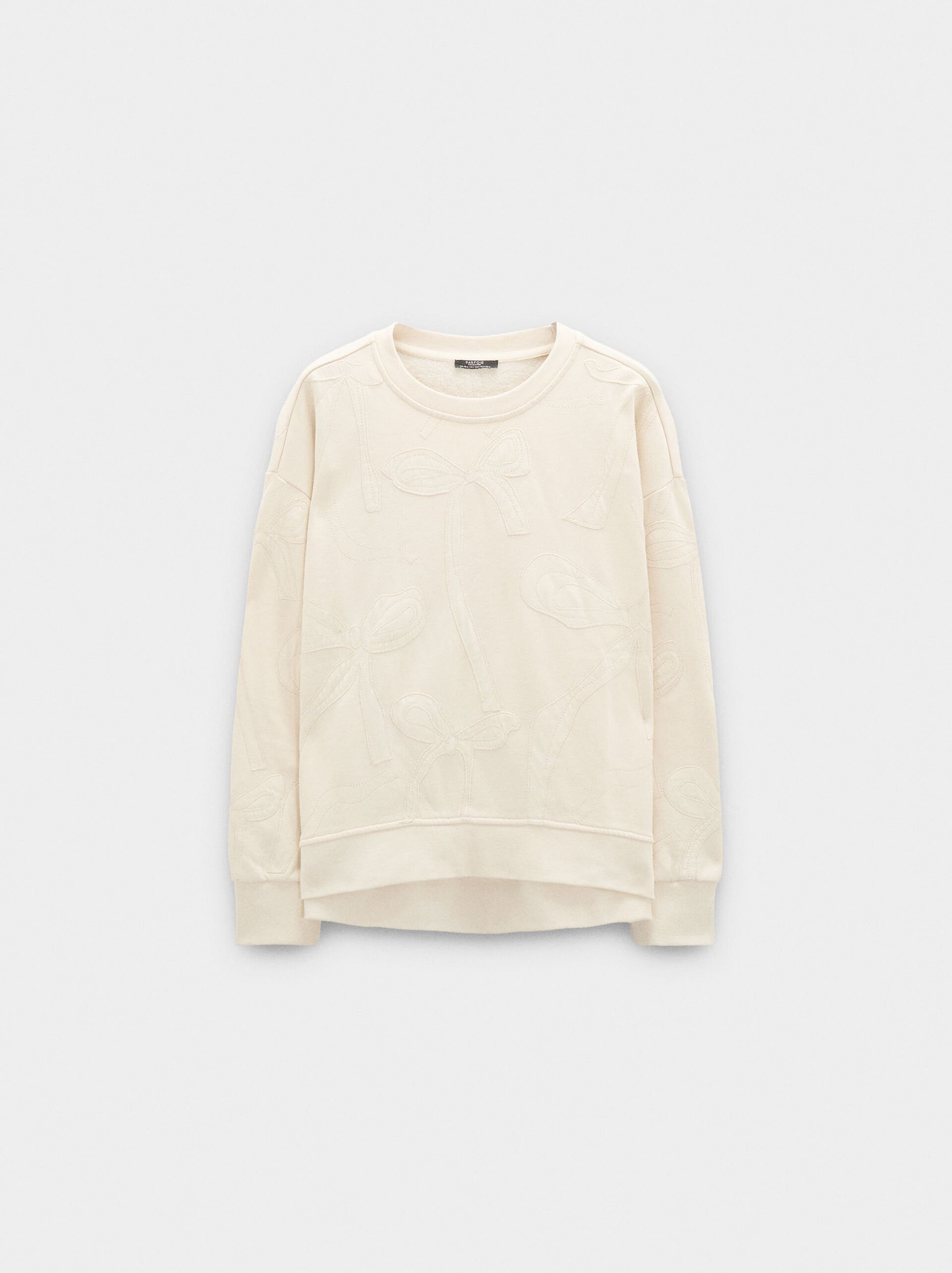 Sweatshirt with embroidered bows image number 4.0