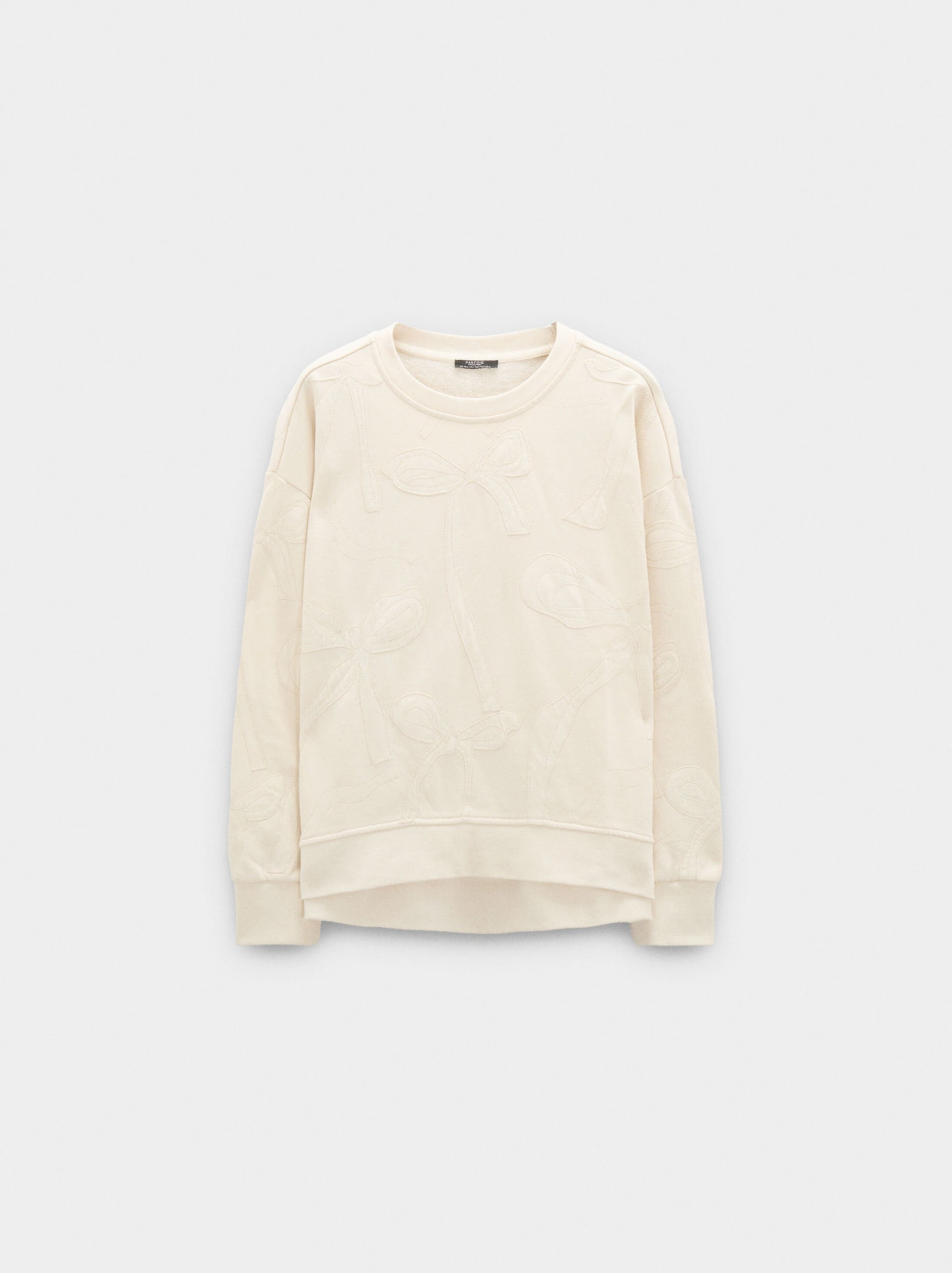 Sweatshirt with embroidered bows image number 4.0
