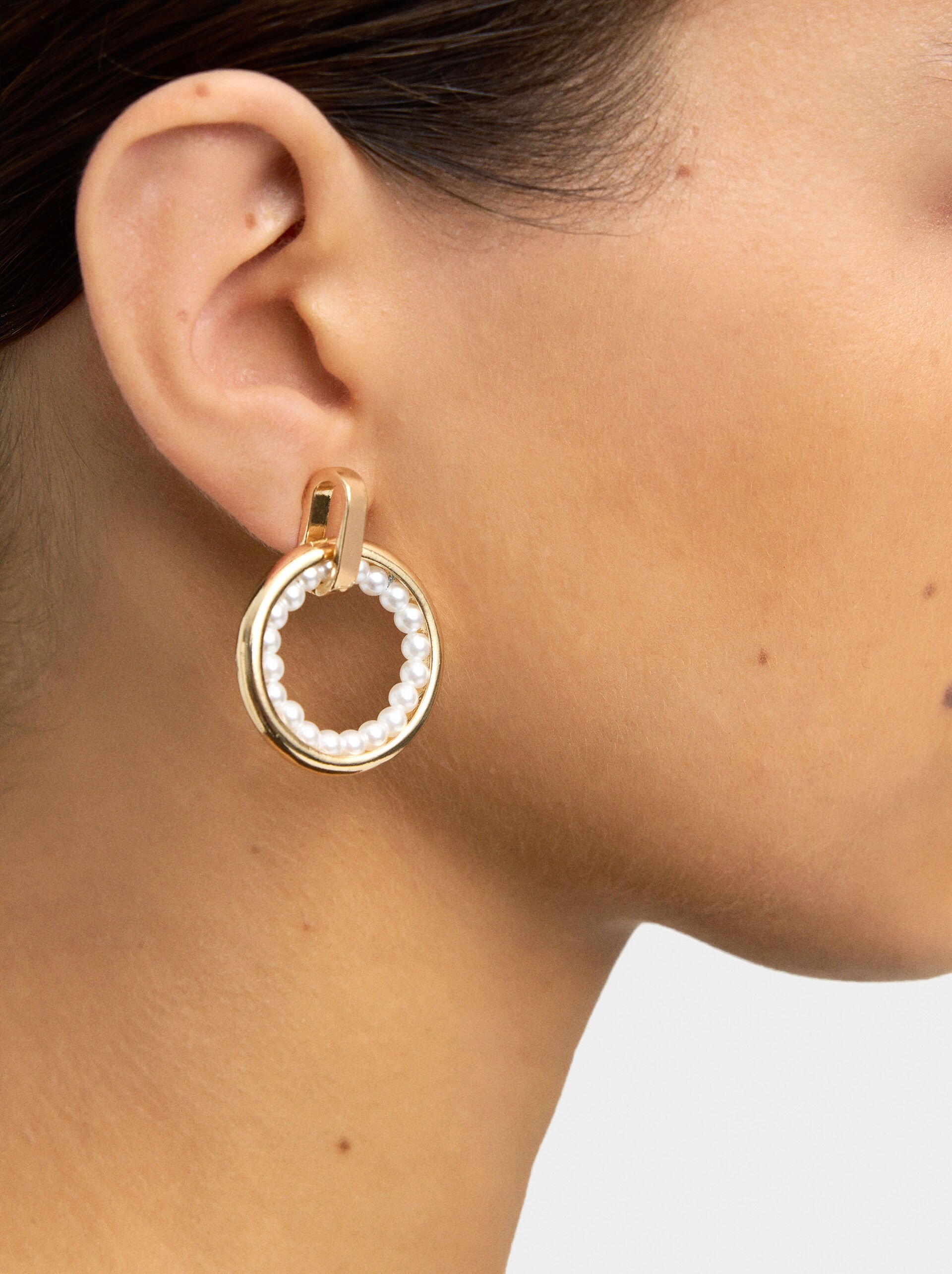 Ohrringe mit Ringen und Perlen image number 1.0