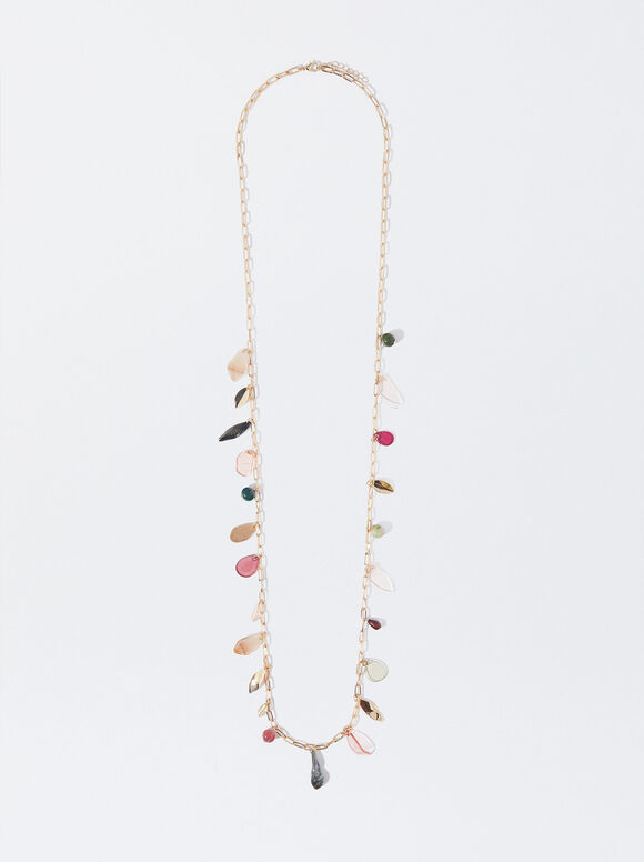 Multicoloured Necklace With Stone, Multicolor, hi-res