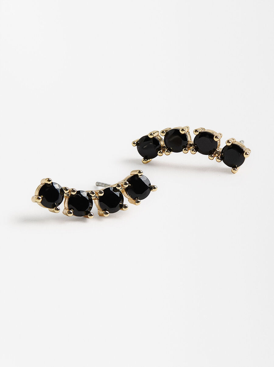 Short earrings with zircons