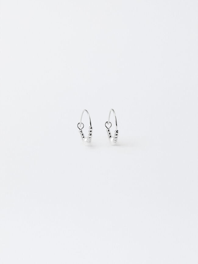 Silver Hoop Earrings With Pearl image number 0.0