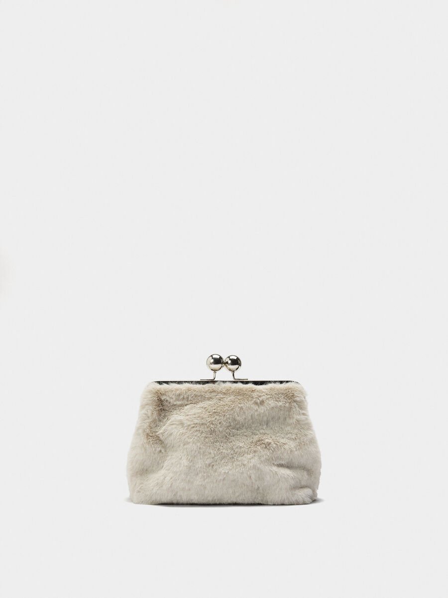 Party bag with fur effect
