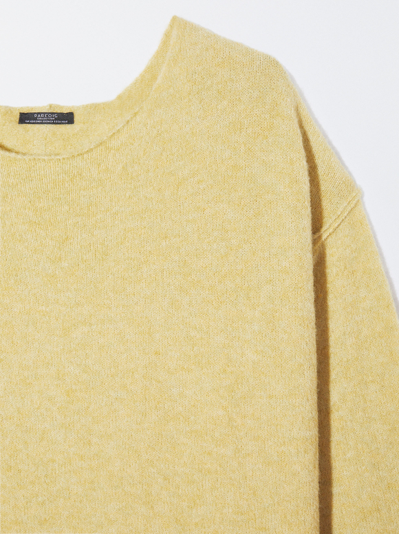 Knit Sweater With Wool, Yellow, hi-res