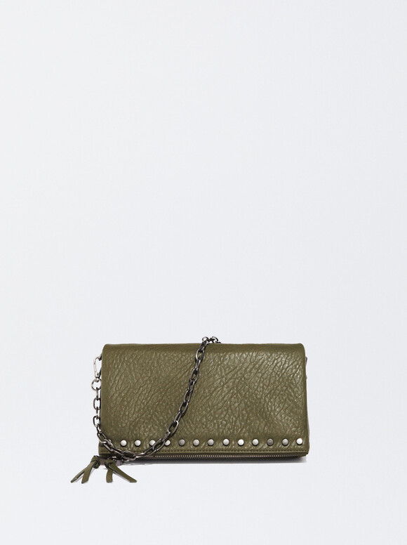 Borsa A Tracolla Con Borchie, Khaki, hi-res