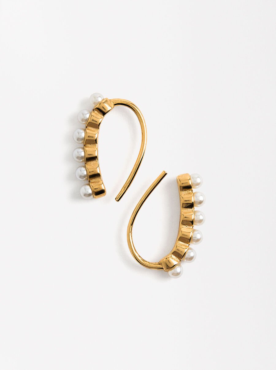Pendientes con perlas - acero inoxidable