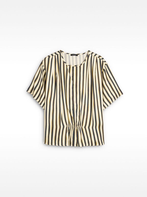 Blusa a righe con arricciato