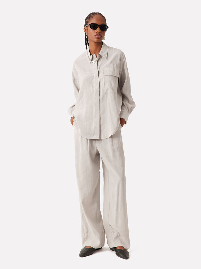 Online Exclusive - Straight Trousers With Pleats image number 0.0