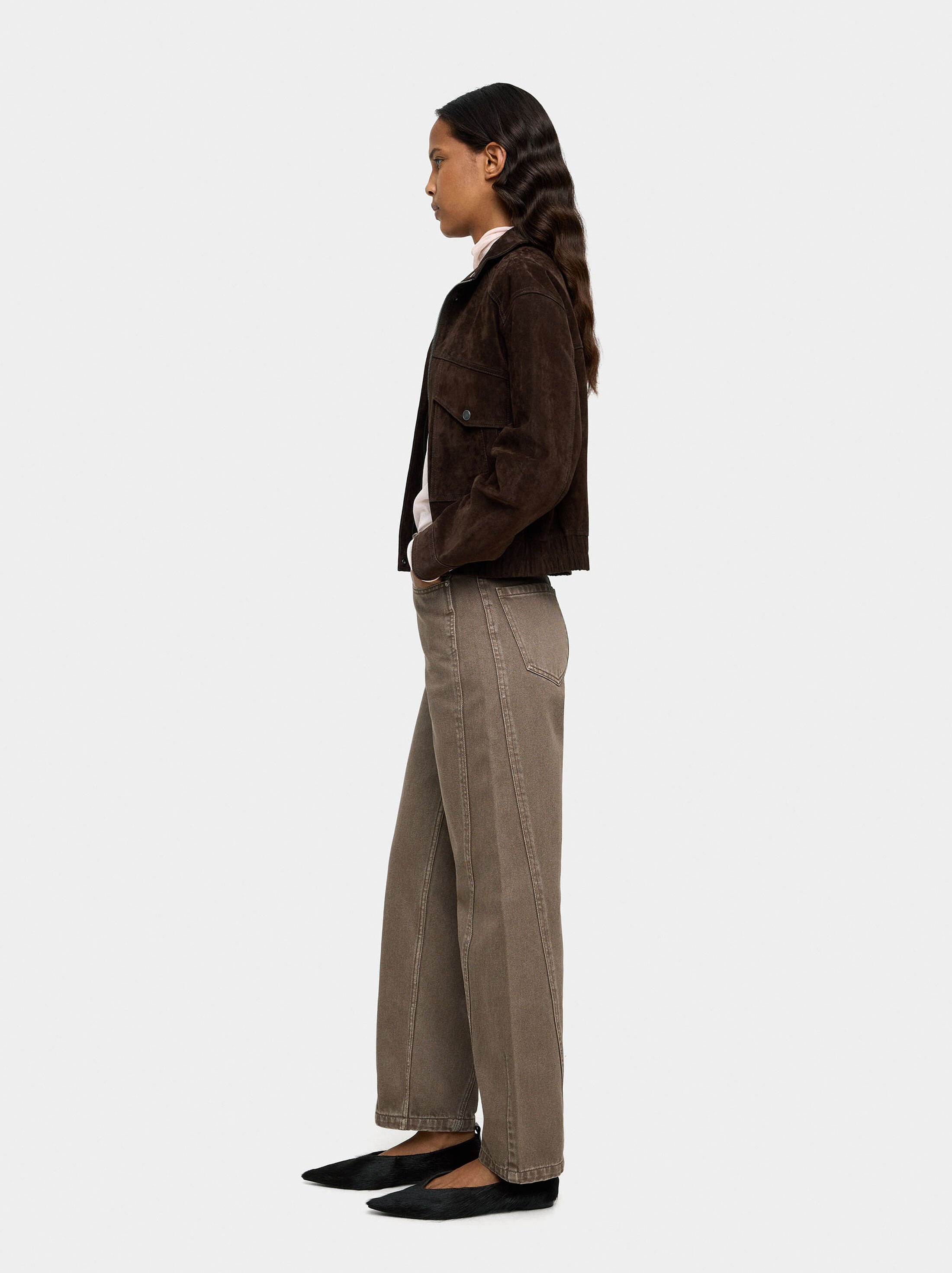 Balloon baggy denim trousers image number 2.0