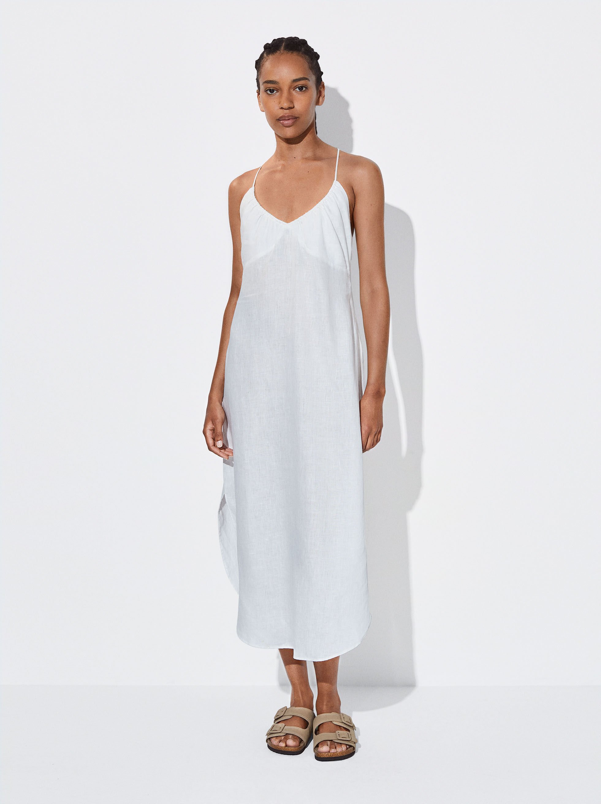 Linen Dress Ecru Parfois