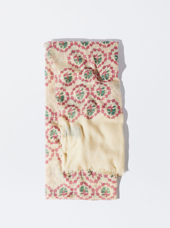 Pañuelo Estampado, Rosa, hi-res