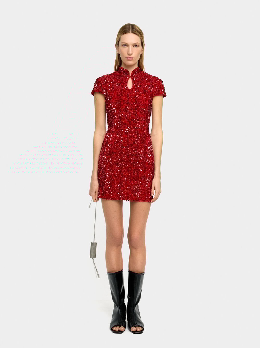 Short dress with sequins