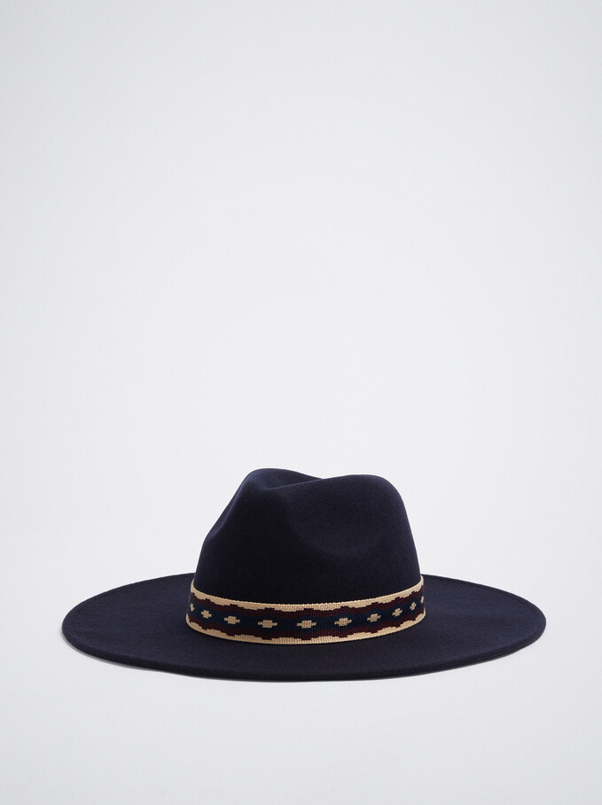 Woollen Hat, Navy, hi-res
