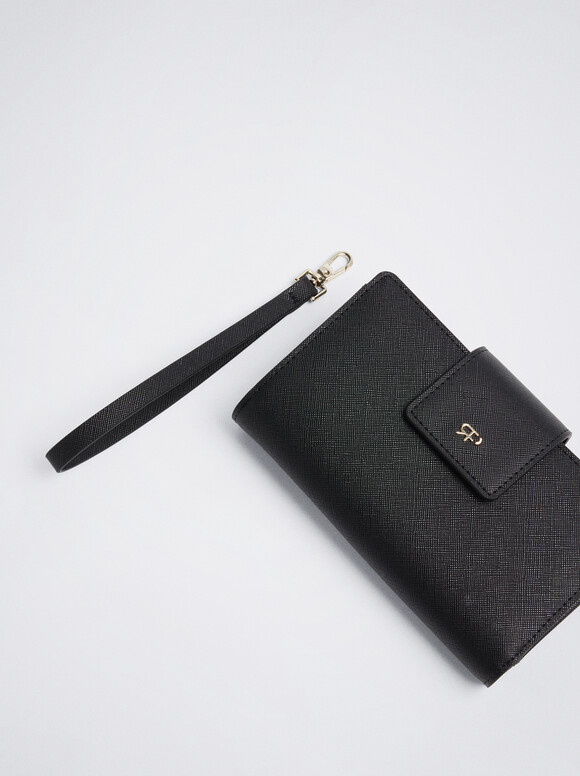 Wallet With Hand Strap, Black, hi-res