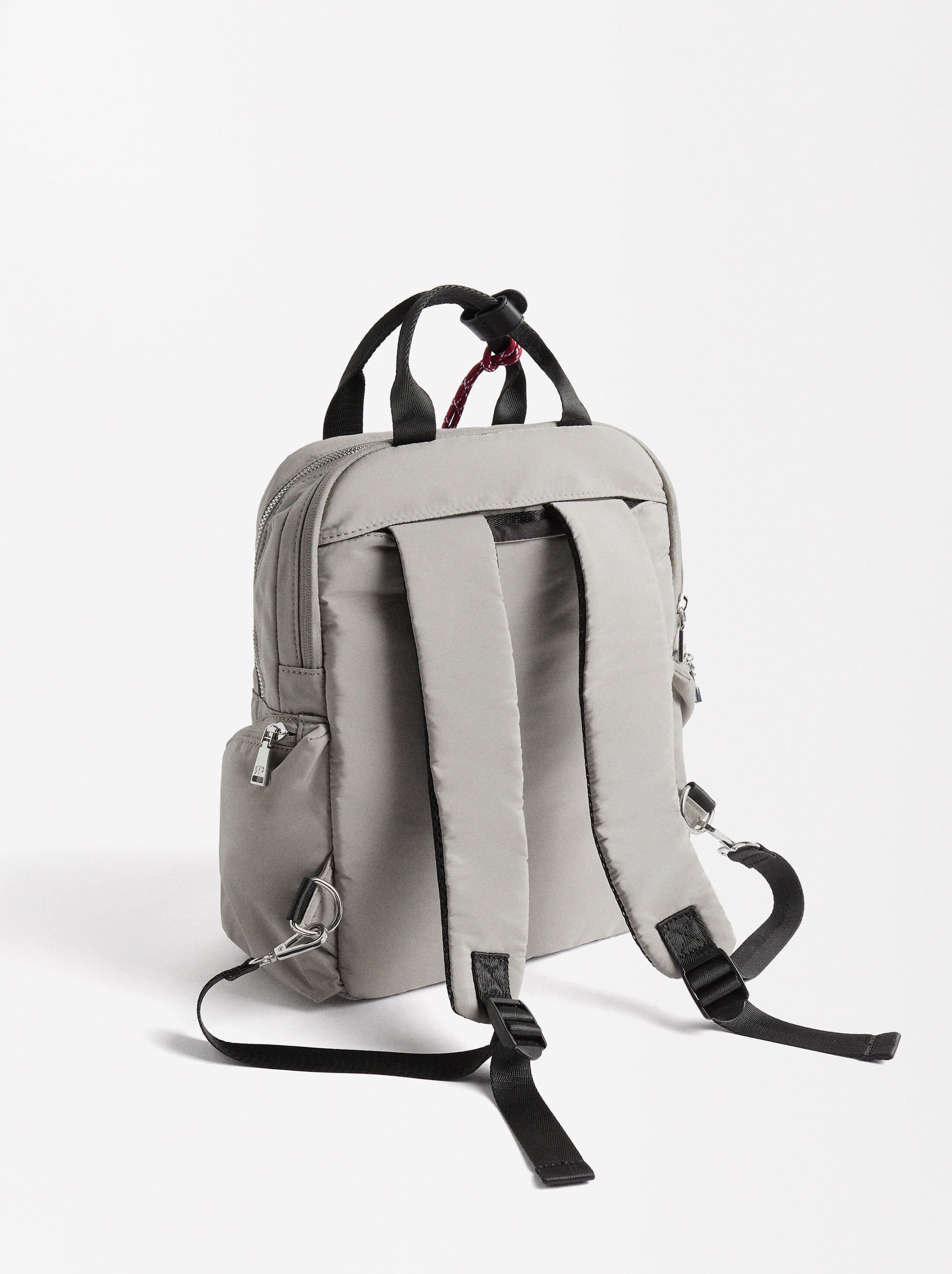 Nylon backpack with pendant image number 3.0
