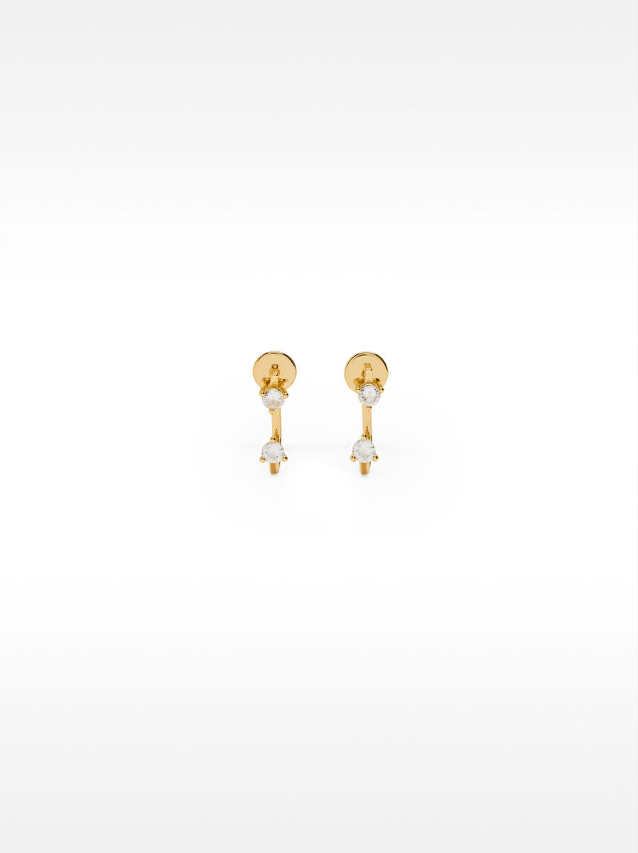 Ear jacket earrings with zircons - 925 sterling silver