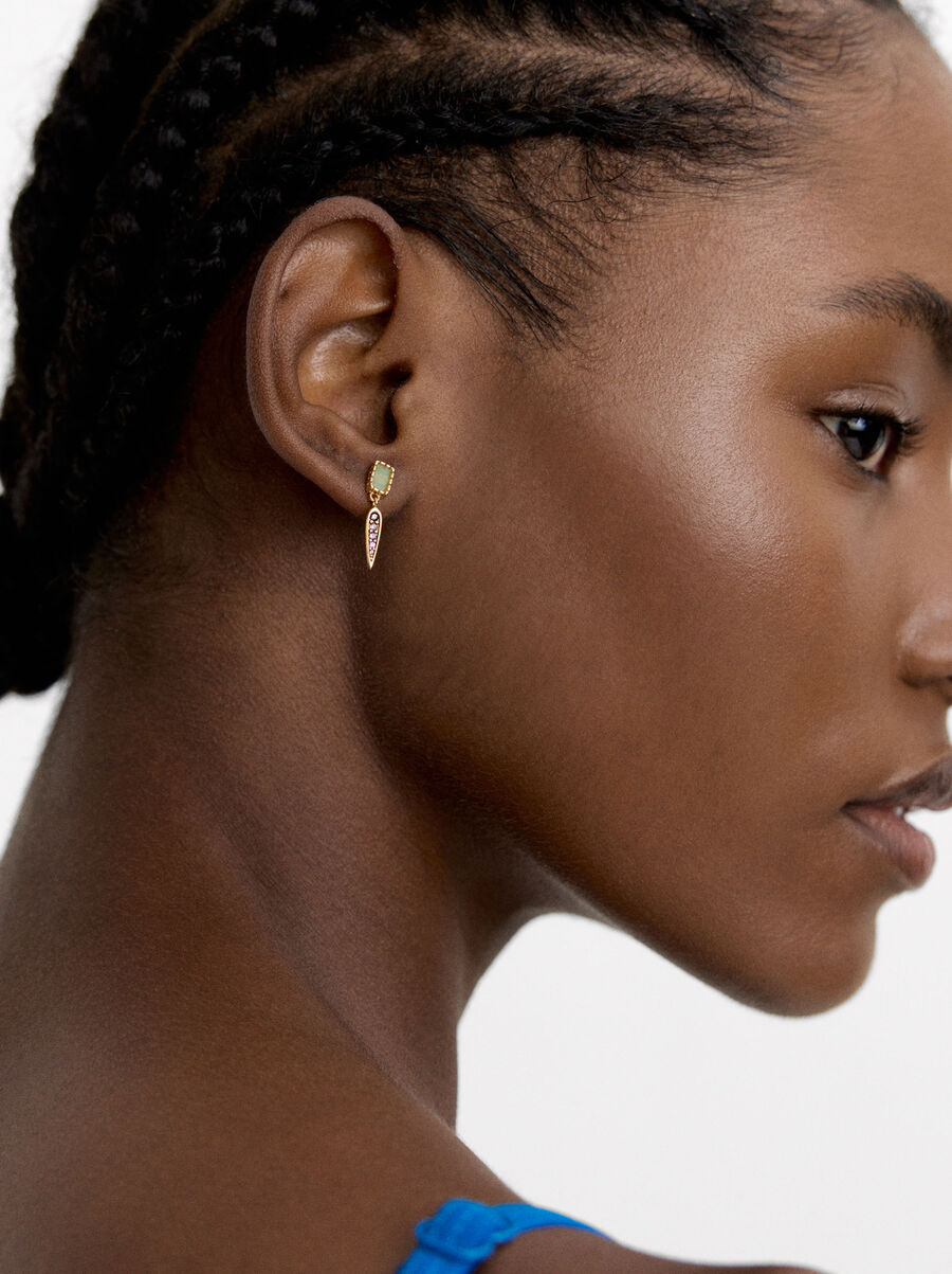 Earrings with zirconia - 925 sterling silver