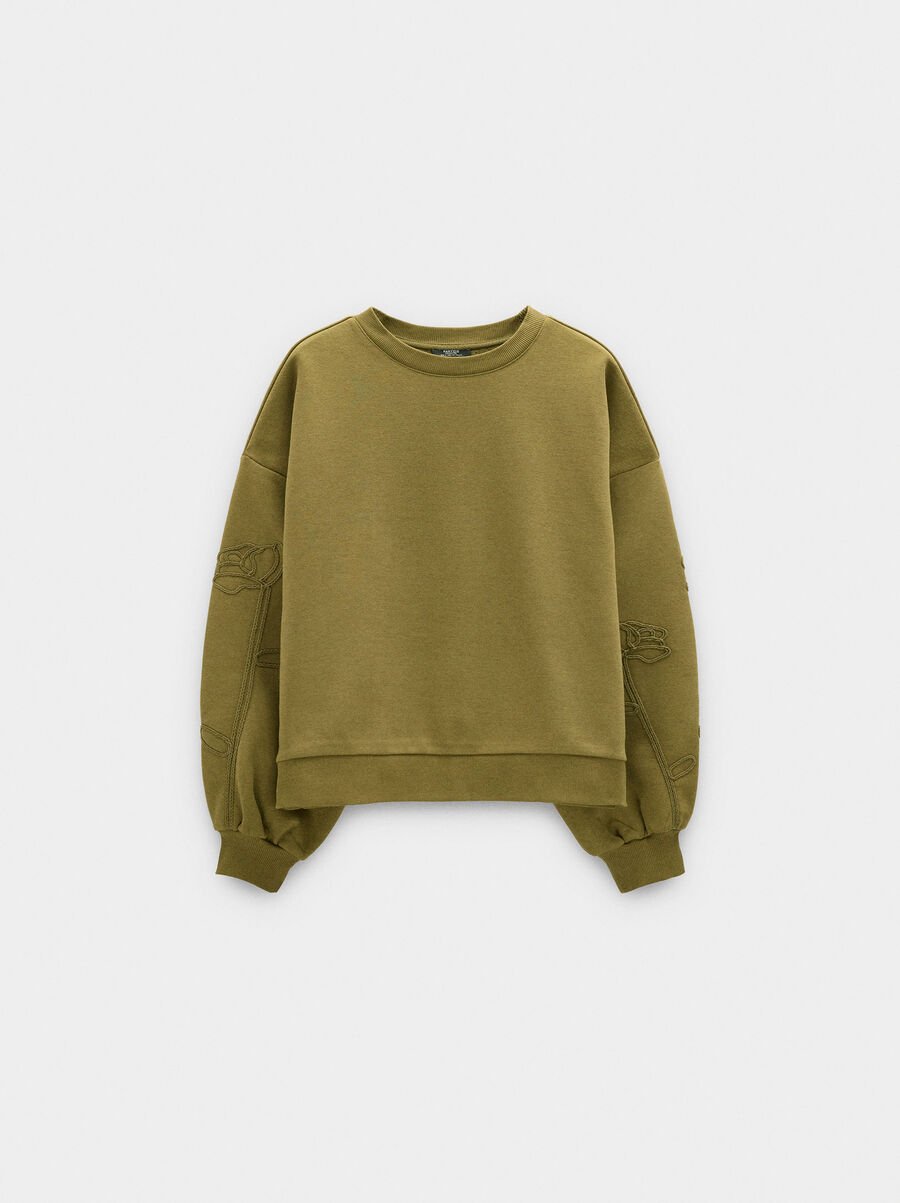 Cotton sweatshirt with flower