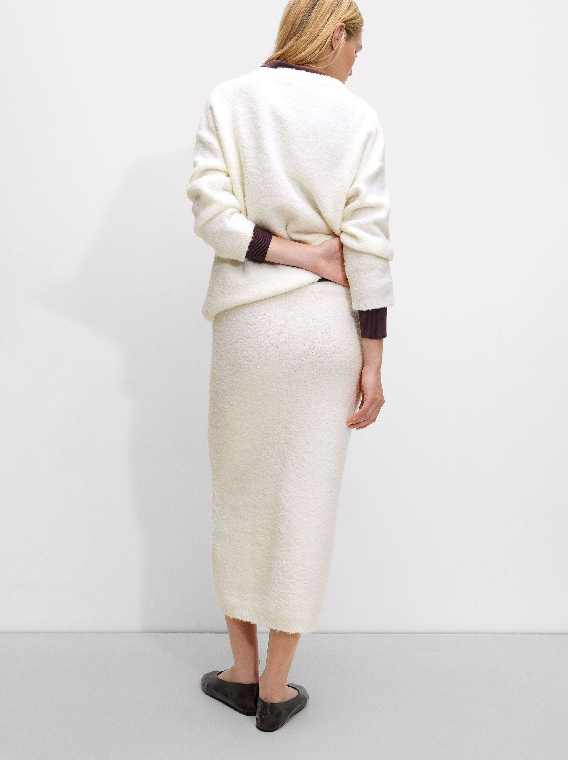 Midi skirt with wool blend image number 3.0