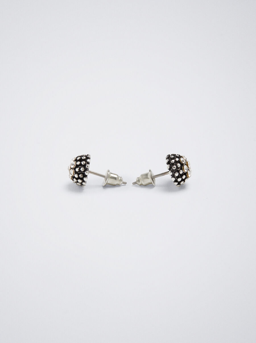 Boucles d'oreilles courtes faux-diamants