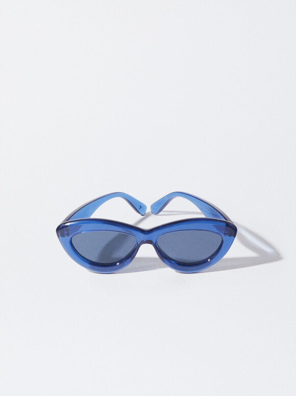 Cat Eye Sunglasses, Blue, hi-res
