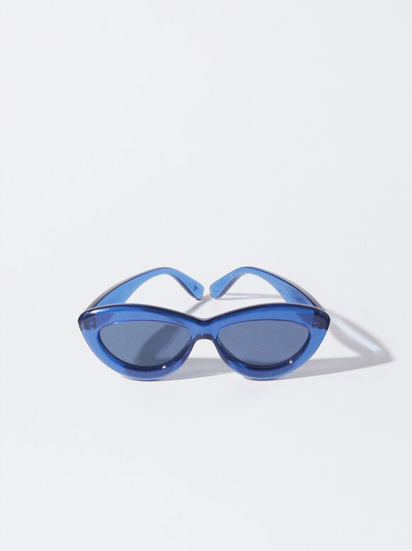 Okulary Przeciwsloneczne Cat Eye, Niebieski, hi-res