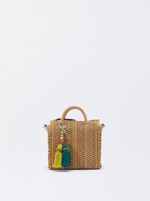Multicolor Straw Effect Shopper Bag, NC, hi-res
