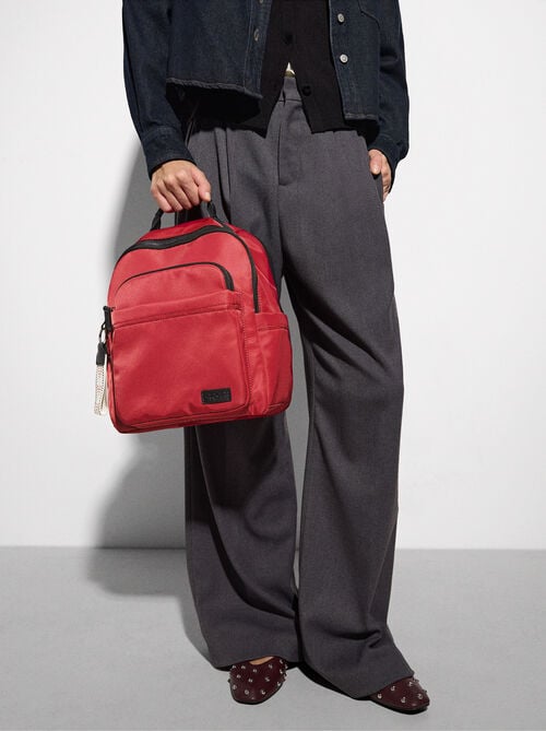 Sac à dos en nylon avec pendentif de coeur