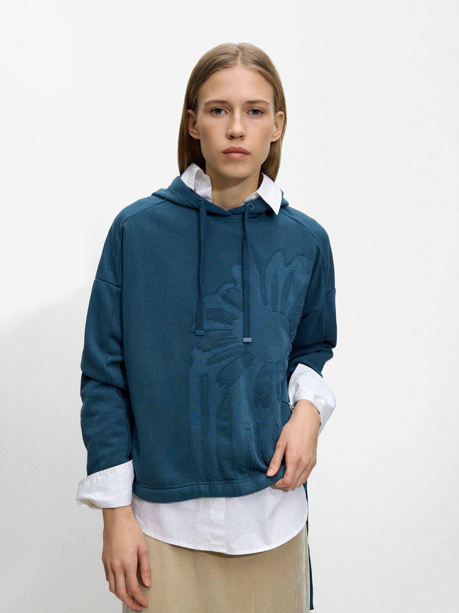 Sweatshirt mit Gänseblümchen-Applikation