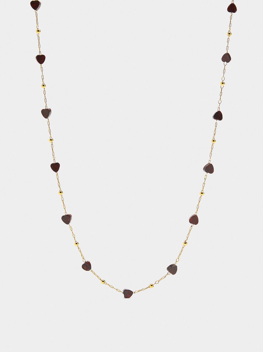 Necklace hearts stones - stainless steel