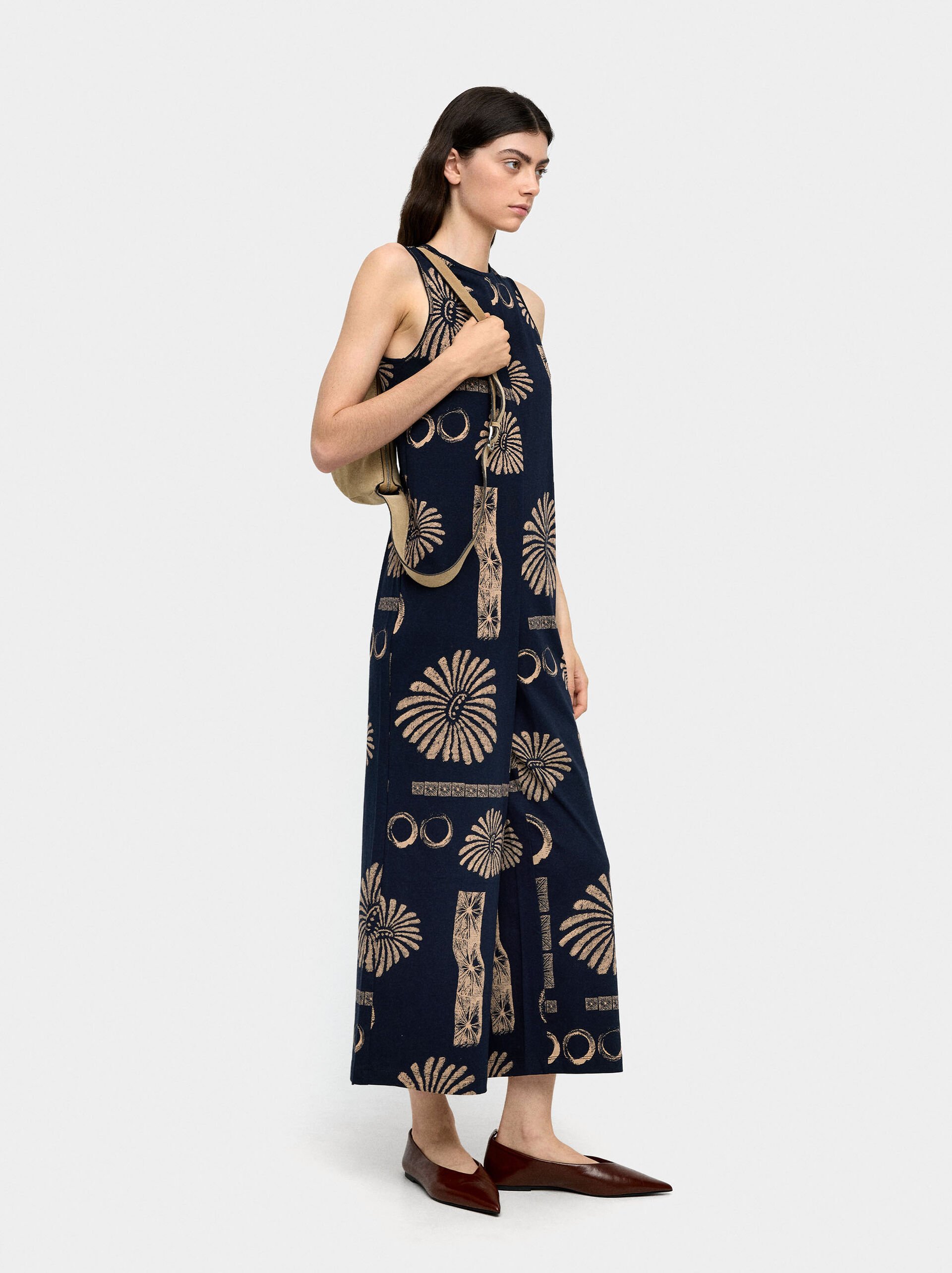 Printed jumpsuit 100% cotton image number 1.0