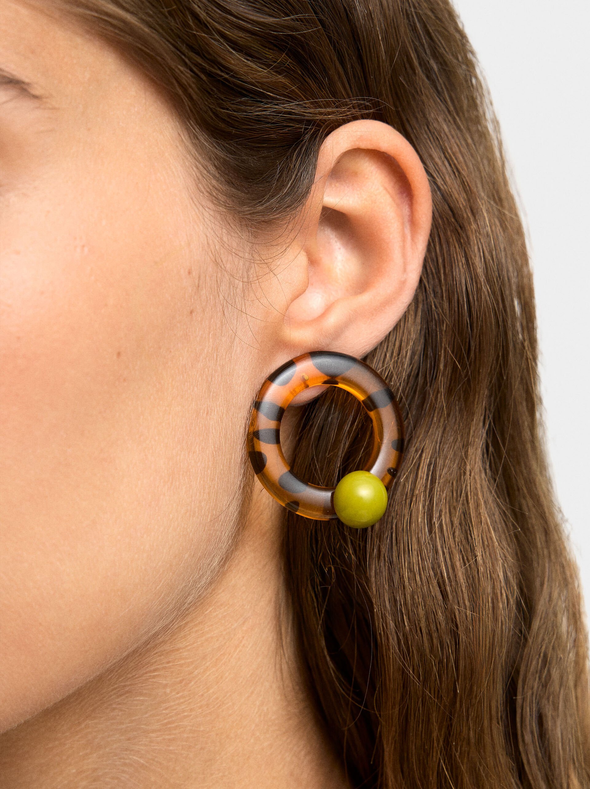 Hoop earrings with sphere image number 1.0
