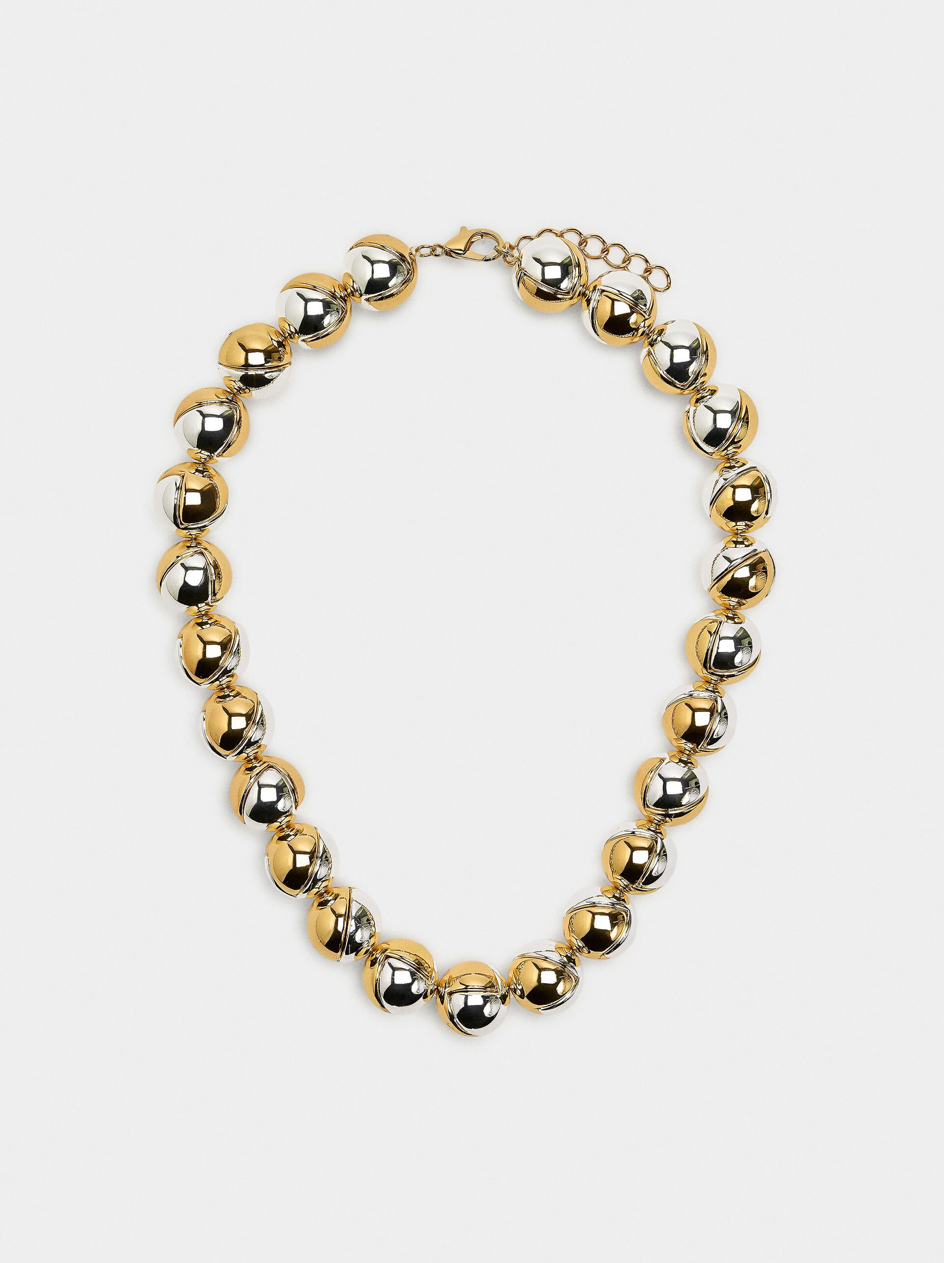 Necklace with bicolor spheres image number 0.0