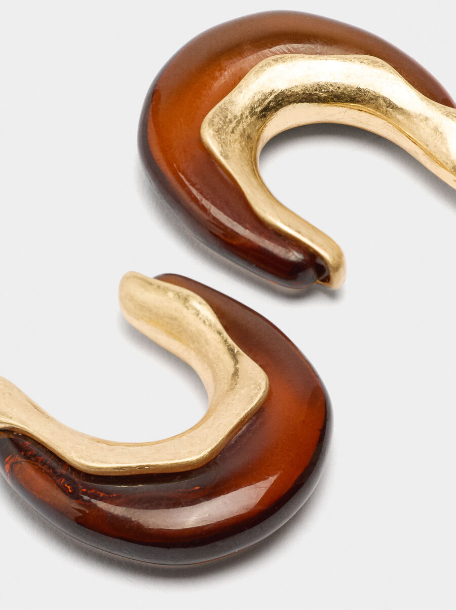 Open hoop earrings with stone effect