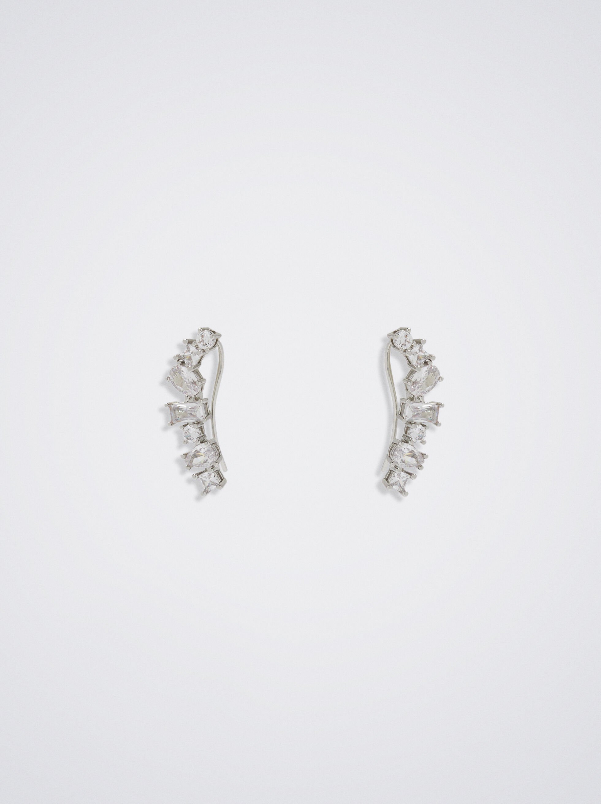 Ear Cuff With Cubic Zirconia - Silver - Woman - Ear cuffs - parfois.com