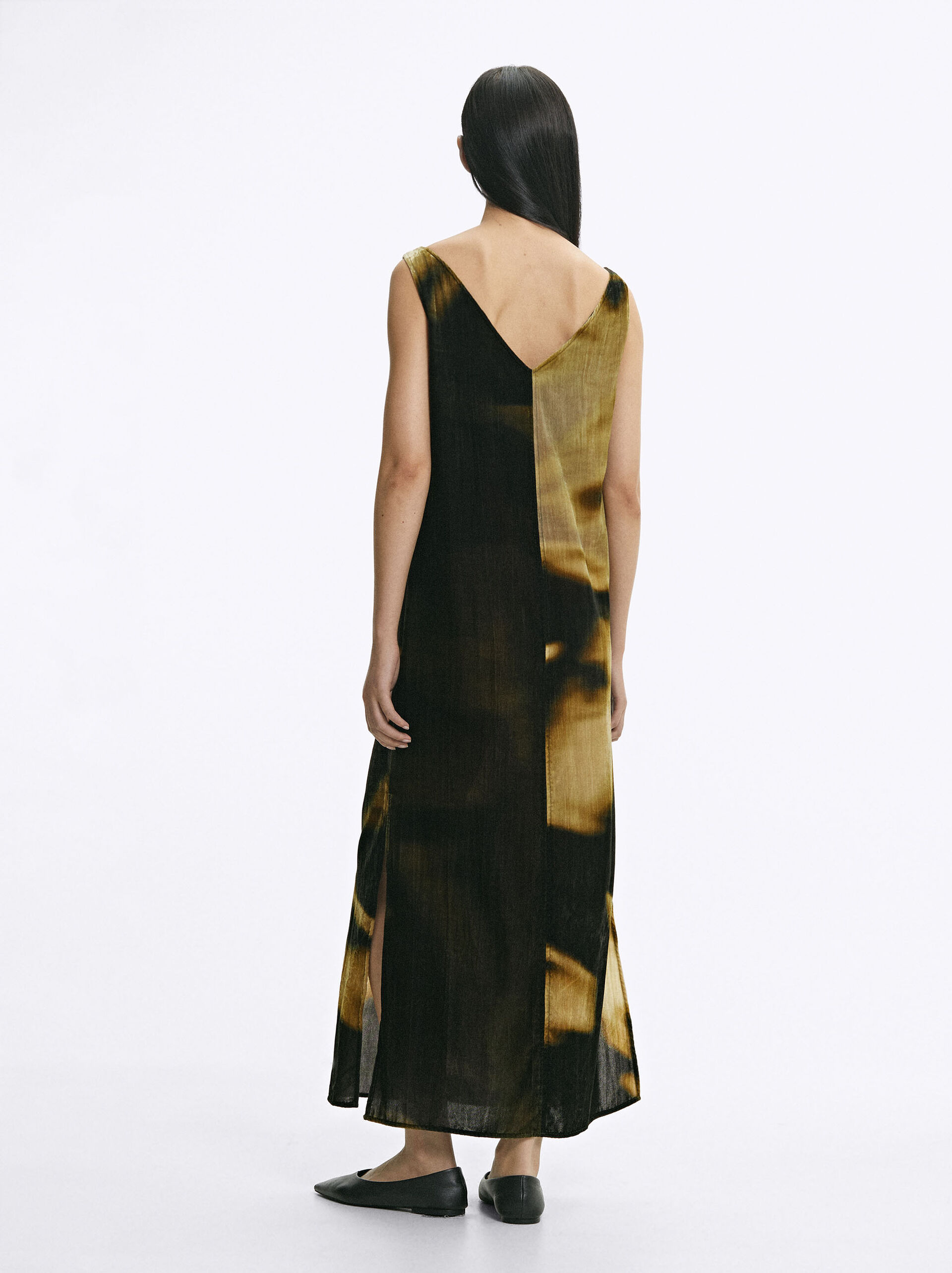 Printed Velvet Dress image number 3.0