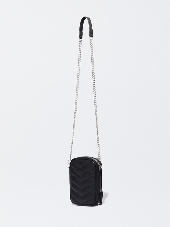 Quilted Mobile Phone Case, Black, hi-res
