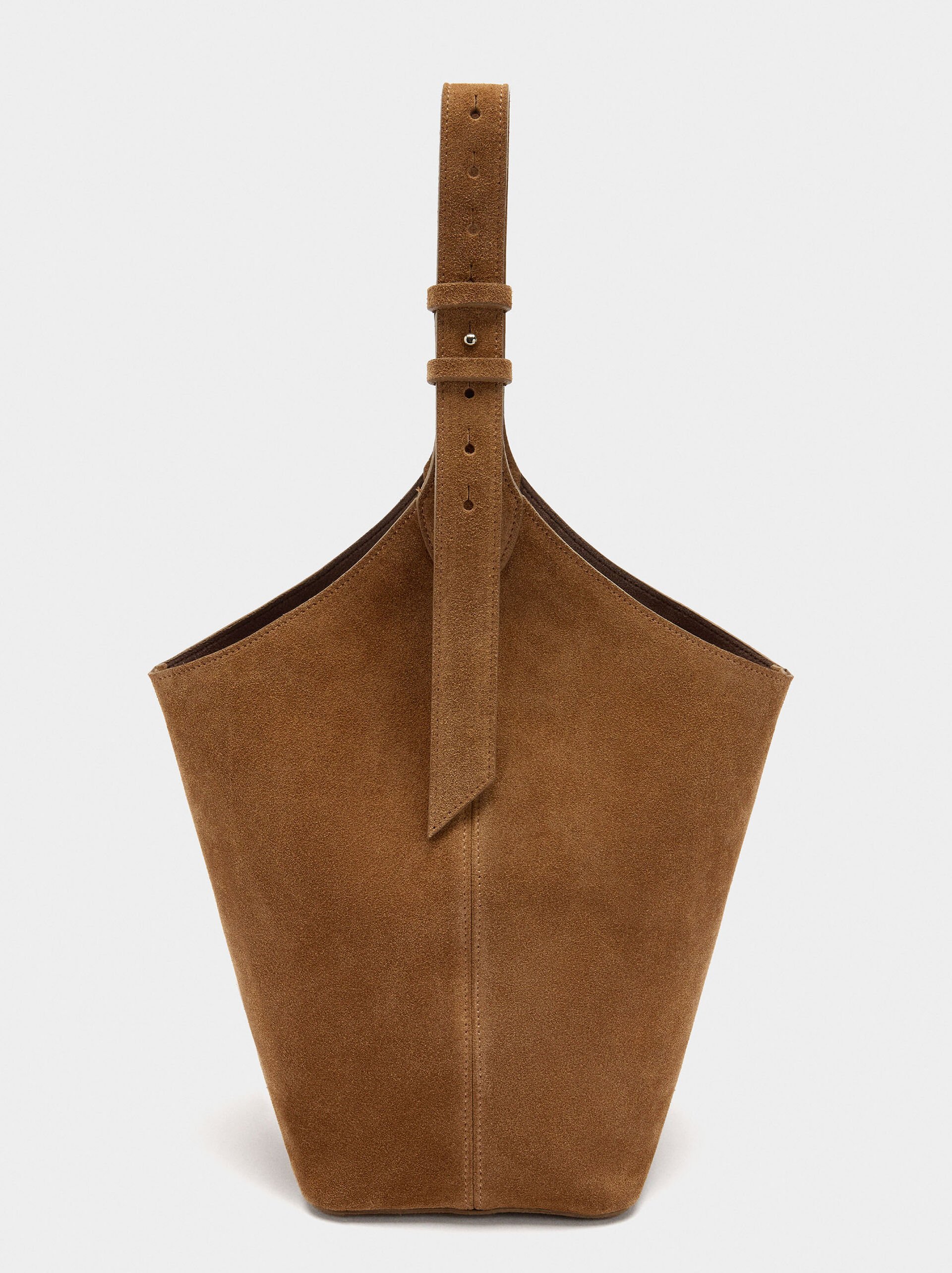Suede bucket bag with inner pouch image number 2.0