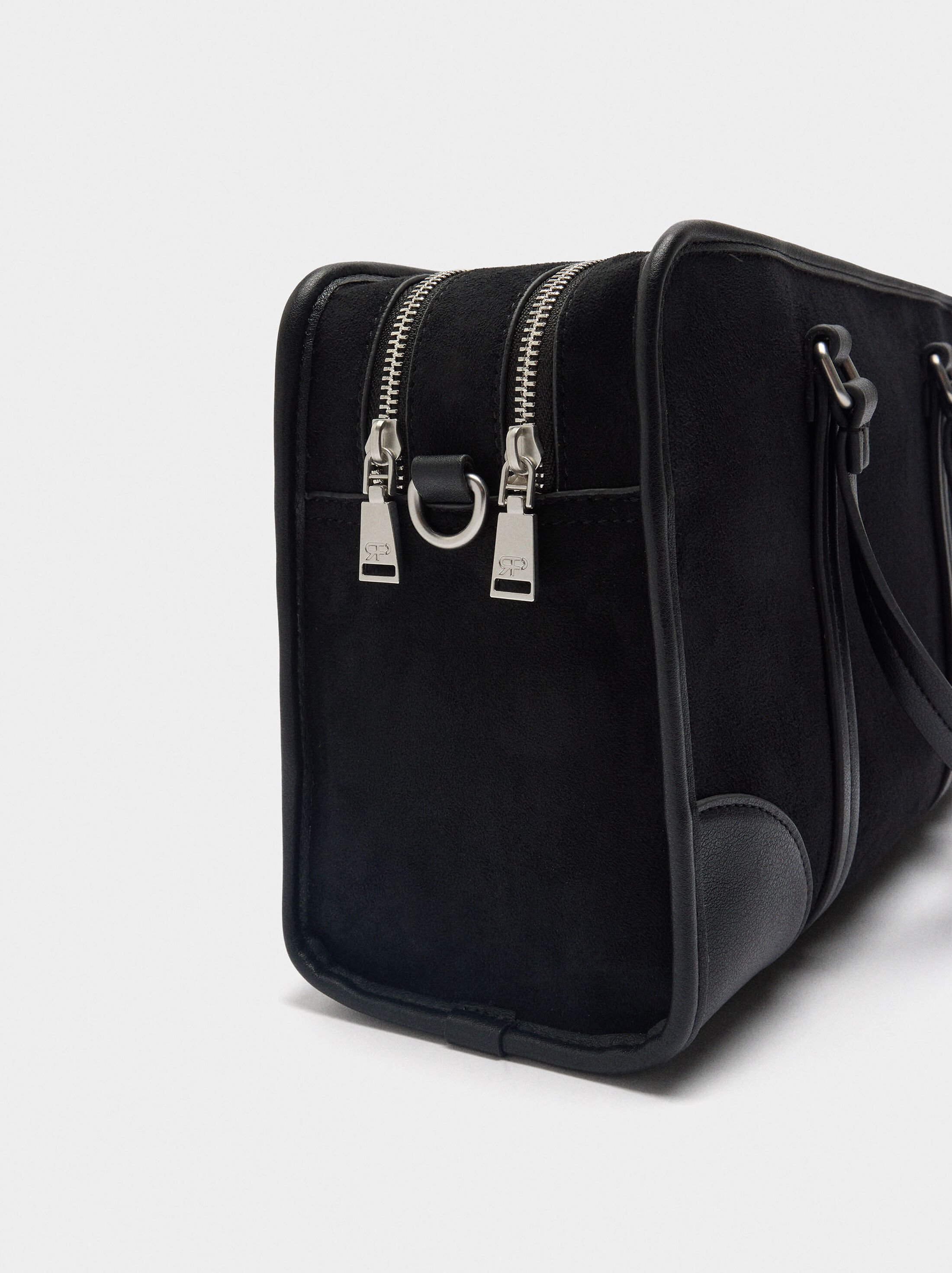 Tote bag with leather effect and shoulder strap image number 1.0