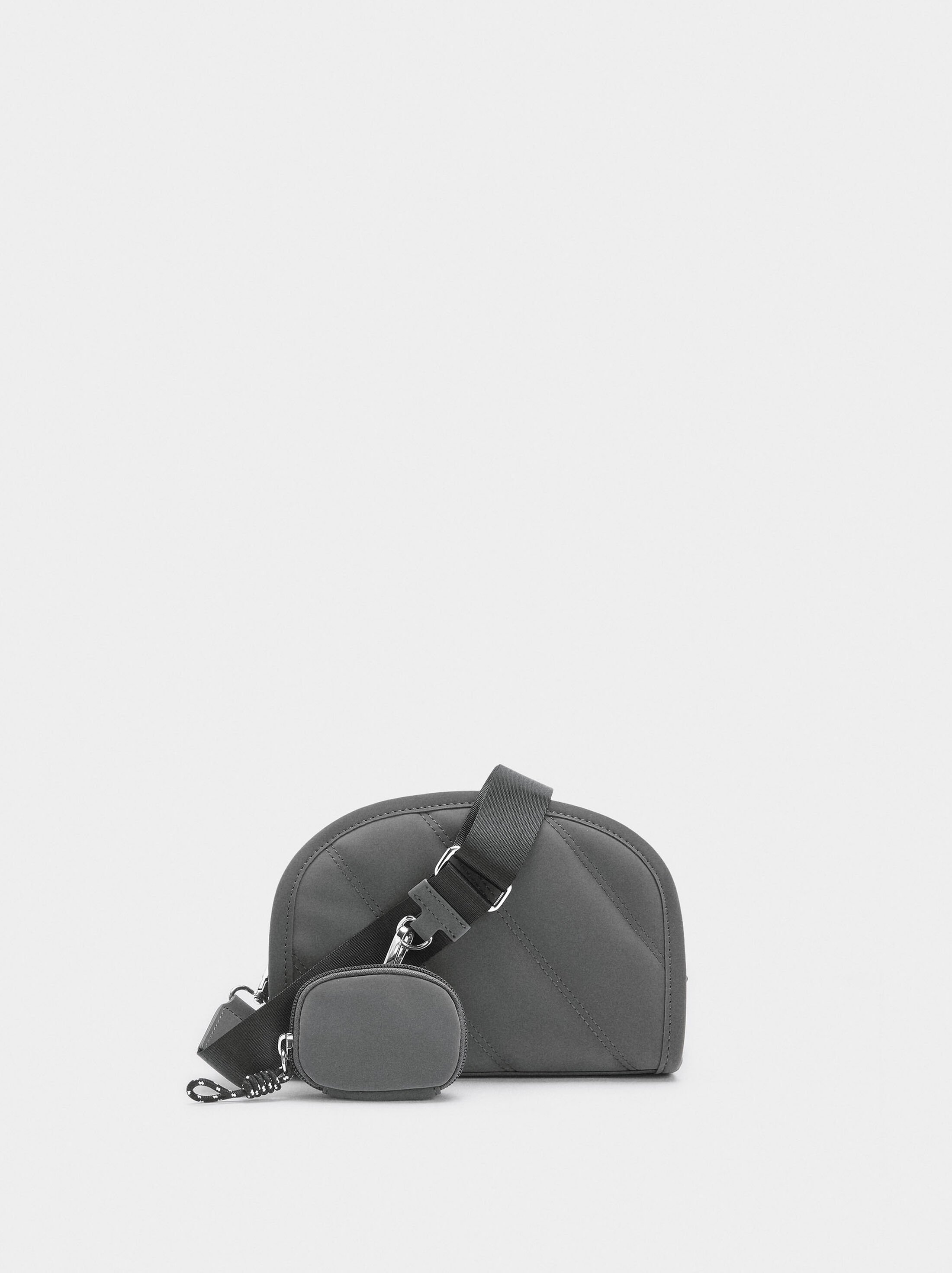 Crossbody bag with soft texture and pendant image number 0.0