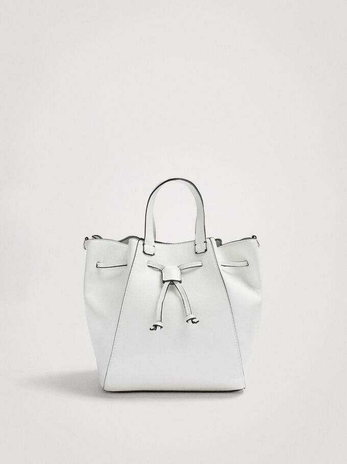 Shoulder Bag With Lace Detail, White, hi-res