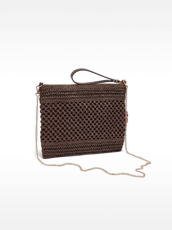 Straw-effect envelope handbag