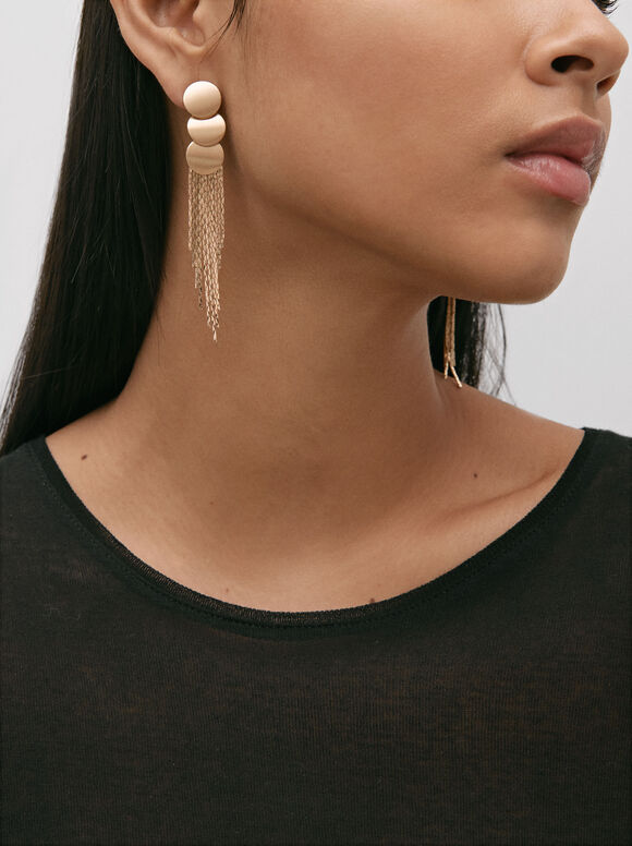 Waterfall Earrings, Golden, hi-res