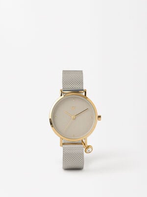 Watch With Stainless Steel Metallic Mesh Strap image number 0.0