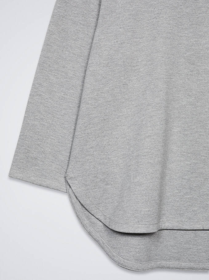 T-Shirt Mit Rundhalsausschnitt, Grau, hi-res