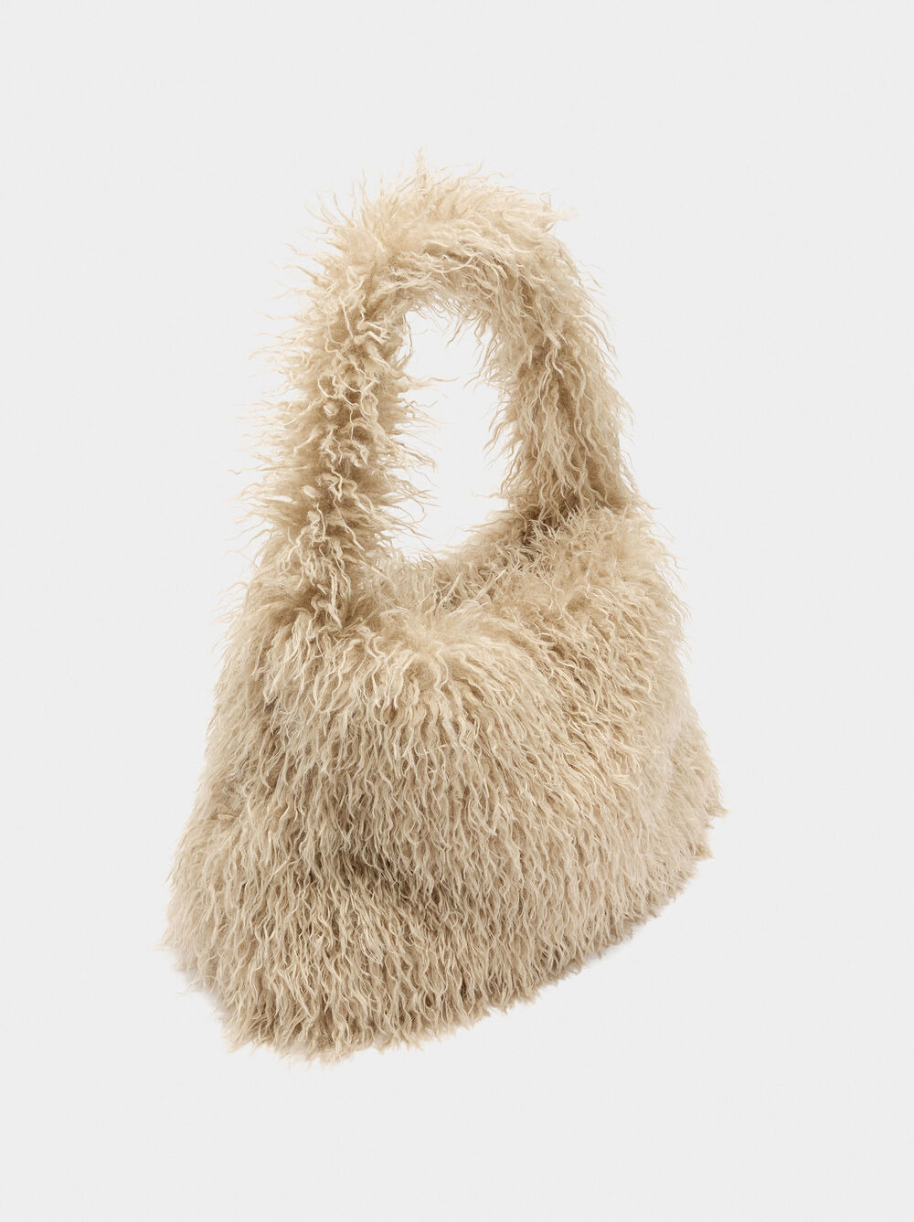 Shoulder bag with fur effect